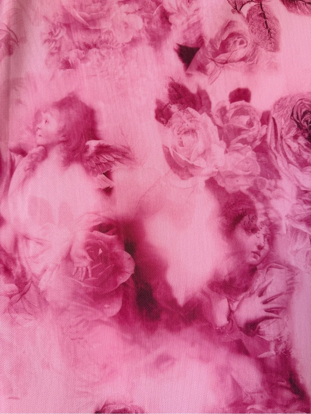 Floral Renaissance angel  print maxi skirt - Picture 6 of 10